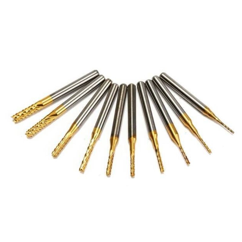 10pcs  CED 0.8 - 3.0mm Corn Cutter CNC Router bits