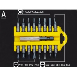 17gab. Torx Hex Star magnētisko uzgaļu komplekts skrūvgriežiem