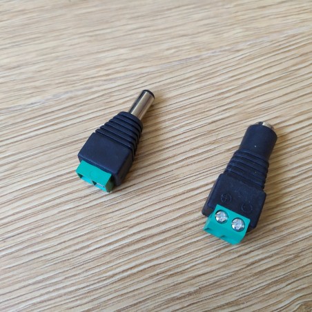Male To Female DC adapter 2.1 x 5.5mm 2 pcs. (Pair)