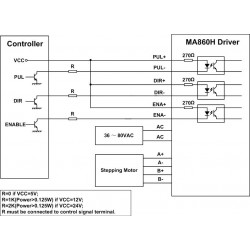 2-phase  MA860-DSP stepper driver 24VDC-80VDC or 16VAC - 70VAC output 6A for NEMA 23 NEMA 34 motor