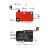 Izturīgs mikro ierobežojošais slēdzis V-156-1C25, garais eņģu rullītis, īslaicīga SPDT ātrā darbība