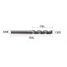 1.5-6mm Titanium HSS 4 Flutes CNC Router Bit End Mill (1 pcs.)
