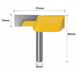 8mm SHK x 57mm CED CED Galda plaknei Kokapstrādes CNC frēzes