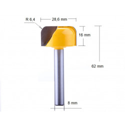 8mm SHK x 28,6mm CED  для выравнивания плоскости стола CNC фрезы