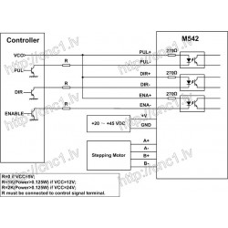 DM542 Soļu motoru drivers, Bipolārs, 2-fāzes, 4.2A,  128 microsteps, 18VDC to 50VDC