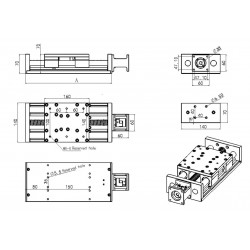 Z- axis Linear Stage Stroke 200mm - 250 mm lead screw 5mm SBR20