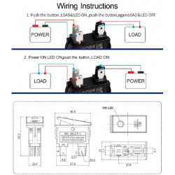 Кулисный выключатель 16Amp 2NO со светодиодом 220V