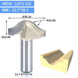 12,7mm(1/2") Shank x D19-38mm Trimming Carving CNC Router Bit