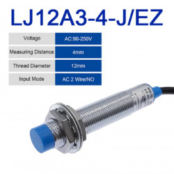 LJ12A3-4-J... Induktīvs tuvuma sensors. Attālums 4mm, diametrs 12mm NPN/PNP