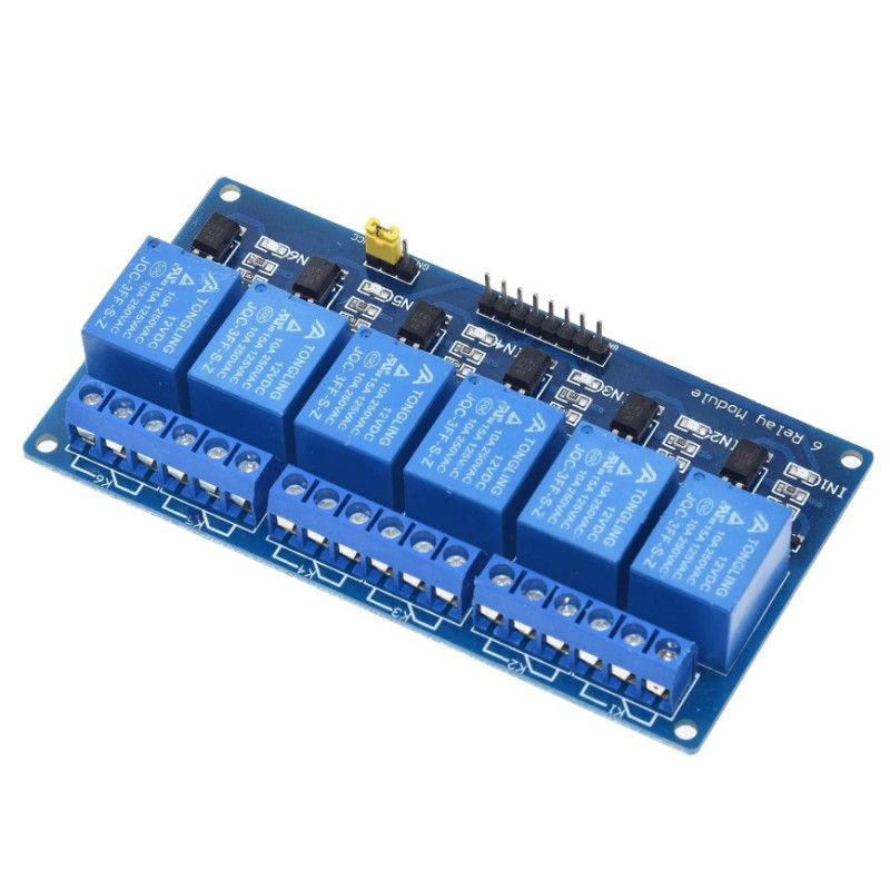 6-Channel Relay Module Shield for Arduino ARM PIC AVR DSP Electronic 5V-24V 6 Channel Relay Module