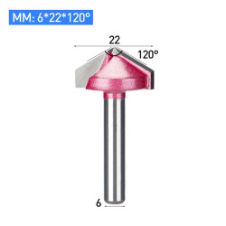 6mm kāts 120 grādu V-veida frēzes kokapstrādes (1 gab.)