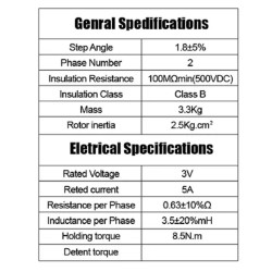 8.5N.m Nema 34  Шаговый двигатель с замкнутым контуром 86HB250-118B