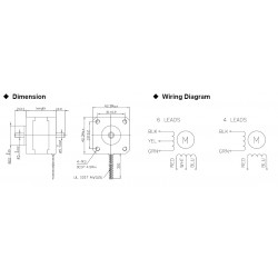 Nema 17 stepper motor 42HS48-2504 with 0.5 N/m  2.5A 48mm