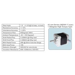 Nema 17 Soļu motors 42HS48-2504 ar 0,5 N/m 2.5A 48mm