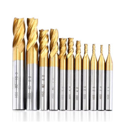 1.5-10mm Titanium HSS 4 Flutes CNC Router Bit End Mill (1 pcs.)