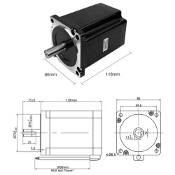 Nema 34 ar 8.5N.m 6.0A Diameters 14mm Soļu motors