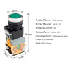 LA38  LED Button Switch AC220V Self-locking  Button 22mm