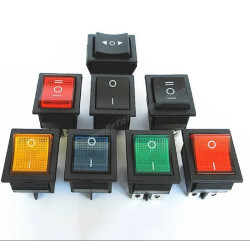 With Light 16A 250V,  Rocker Switch Power Reset Button, KCD4, 4/6 - PIN ,2/3 Switch positions