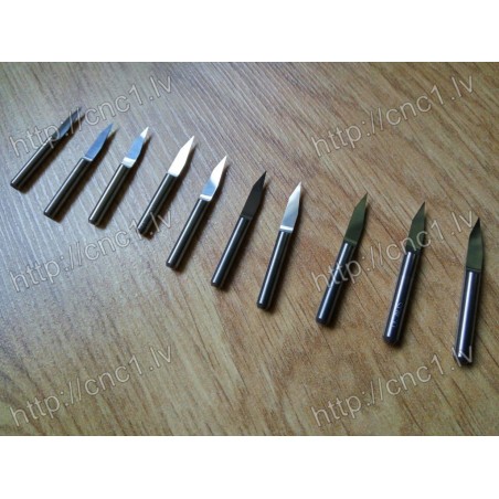 10 шт. 10- 60 град. 0.1 - 0.5mm Tip гравировальная V-образная коническая фреза