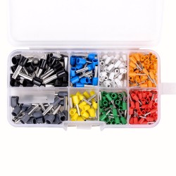 400pcs 8 Size 8 Color Wire Copper Crimp Connector Insulated Cord Pin End Terminal Kit Set